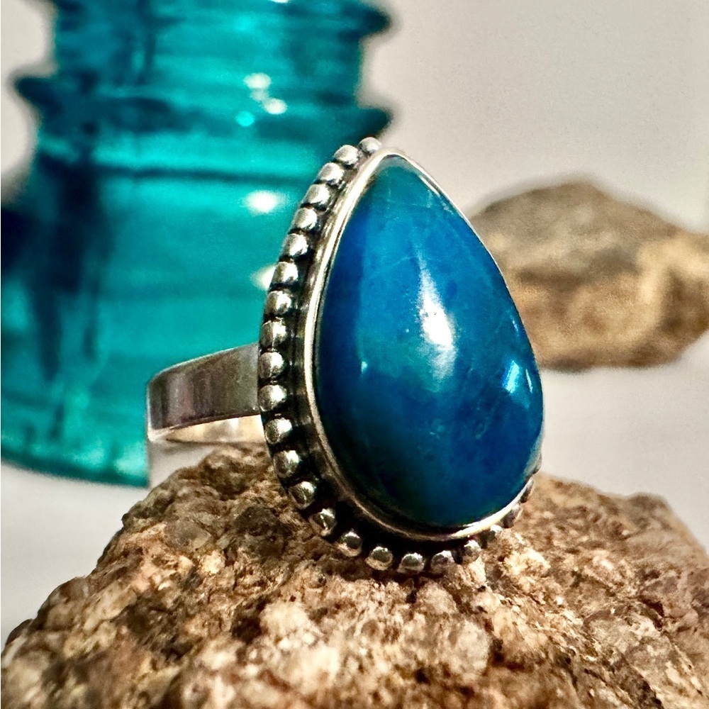 Chrysocolla Chalcedony Sterling Silver Ring (7)